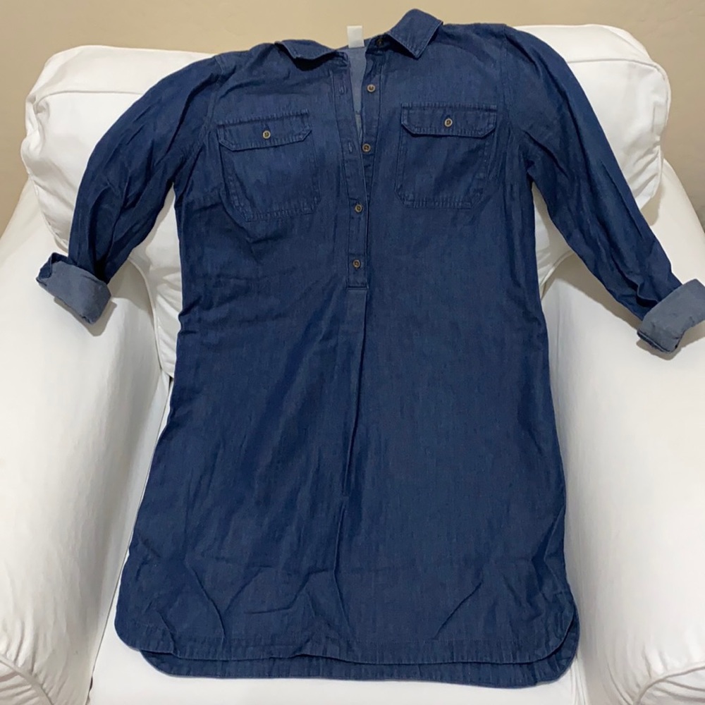 Old Navy Denim Shirt Dress Sz Small EUC